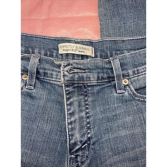 Levi's 512 Perfectly Slimming High Rise‎ Women’s Straight Leg Jeans - SZ 14 - Picture 4 of 10